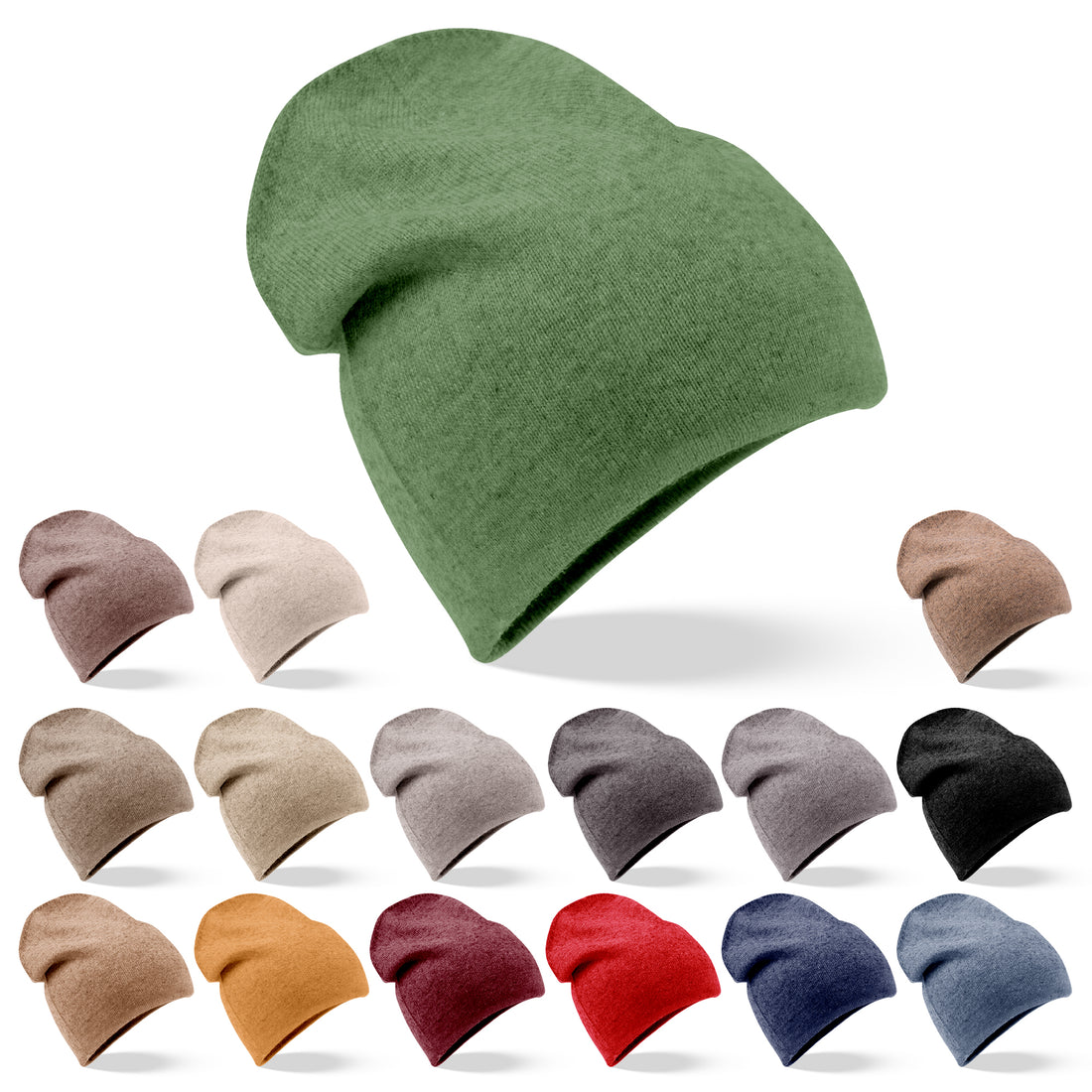 Cappello in cashmere berretto liscio verde