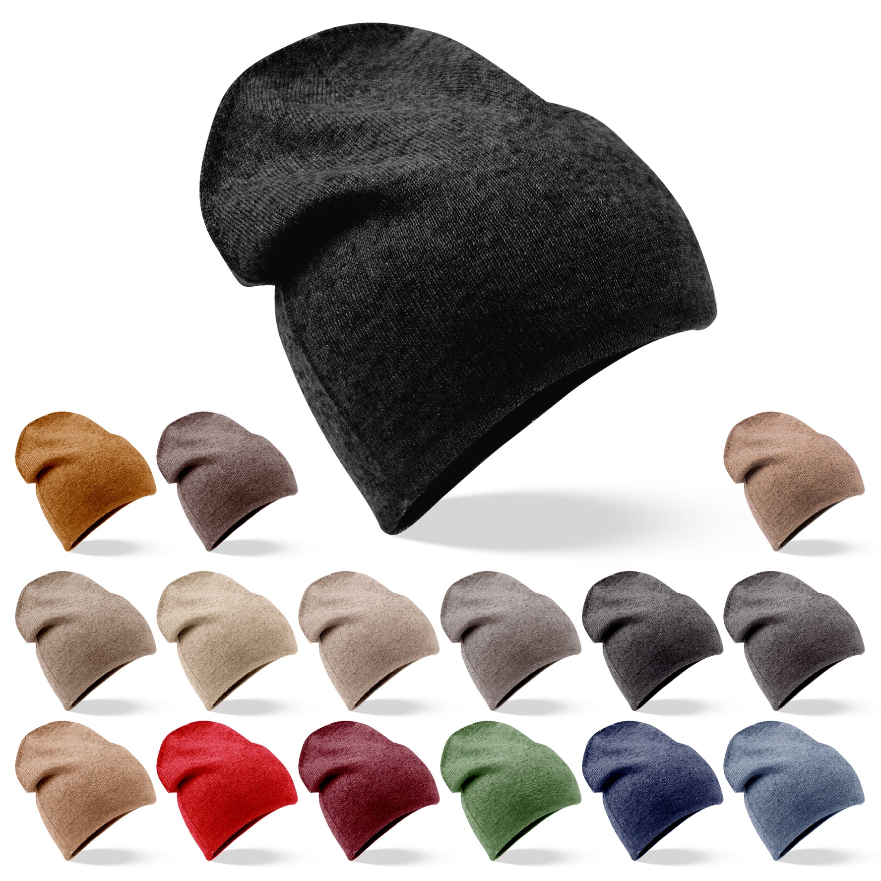 Cappello in cashmere berretto liscio nero