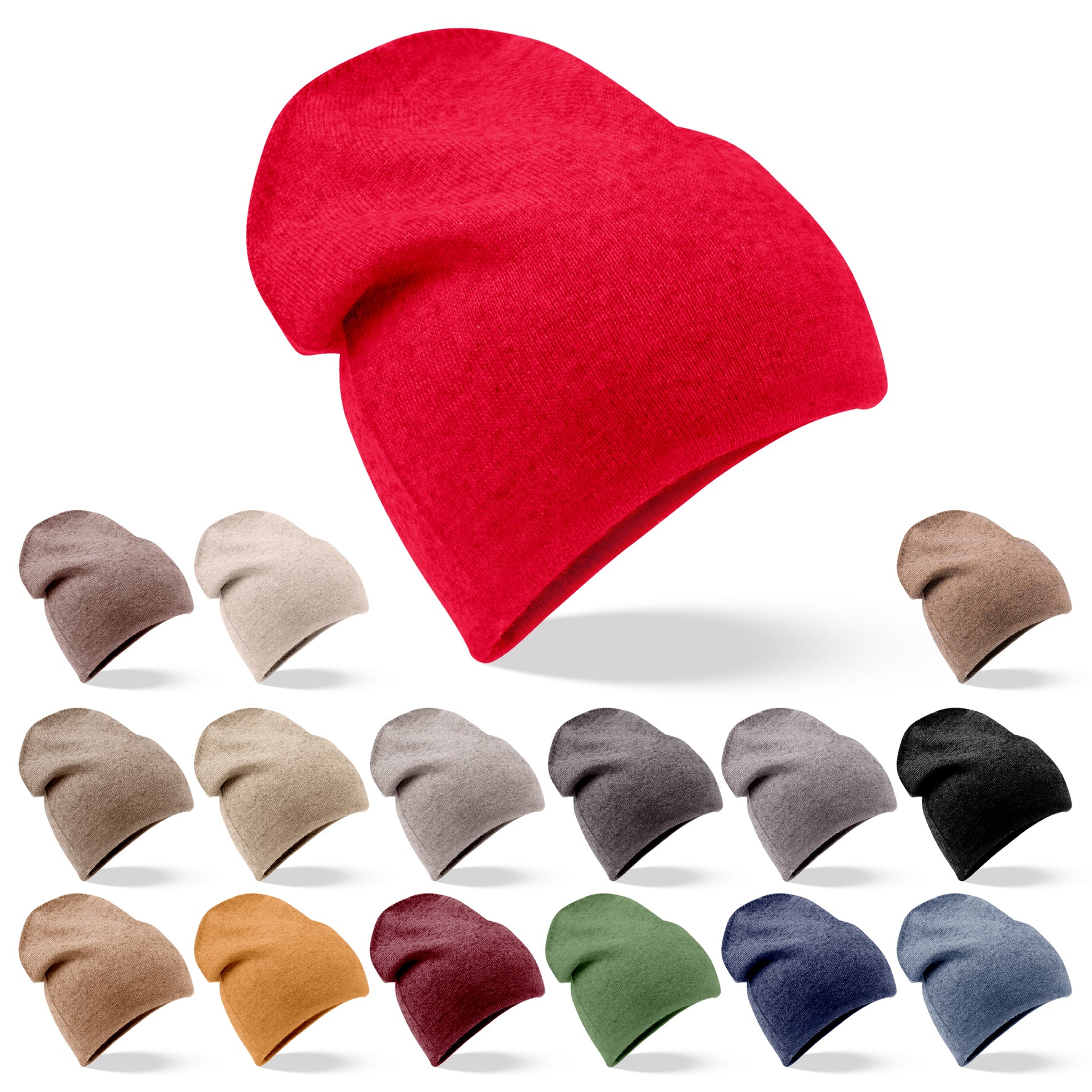 Cappello in cashmere berretto liscio rosso