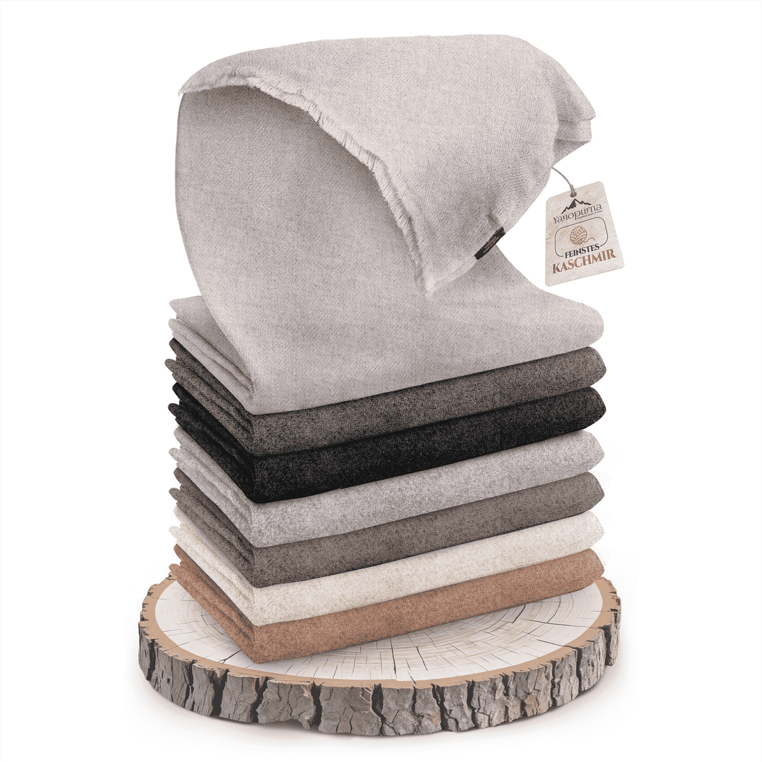 Coperta in cashmere tinta unita grigia