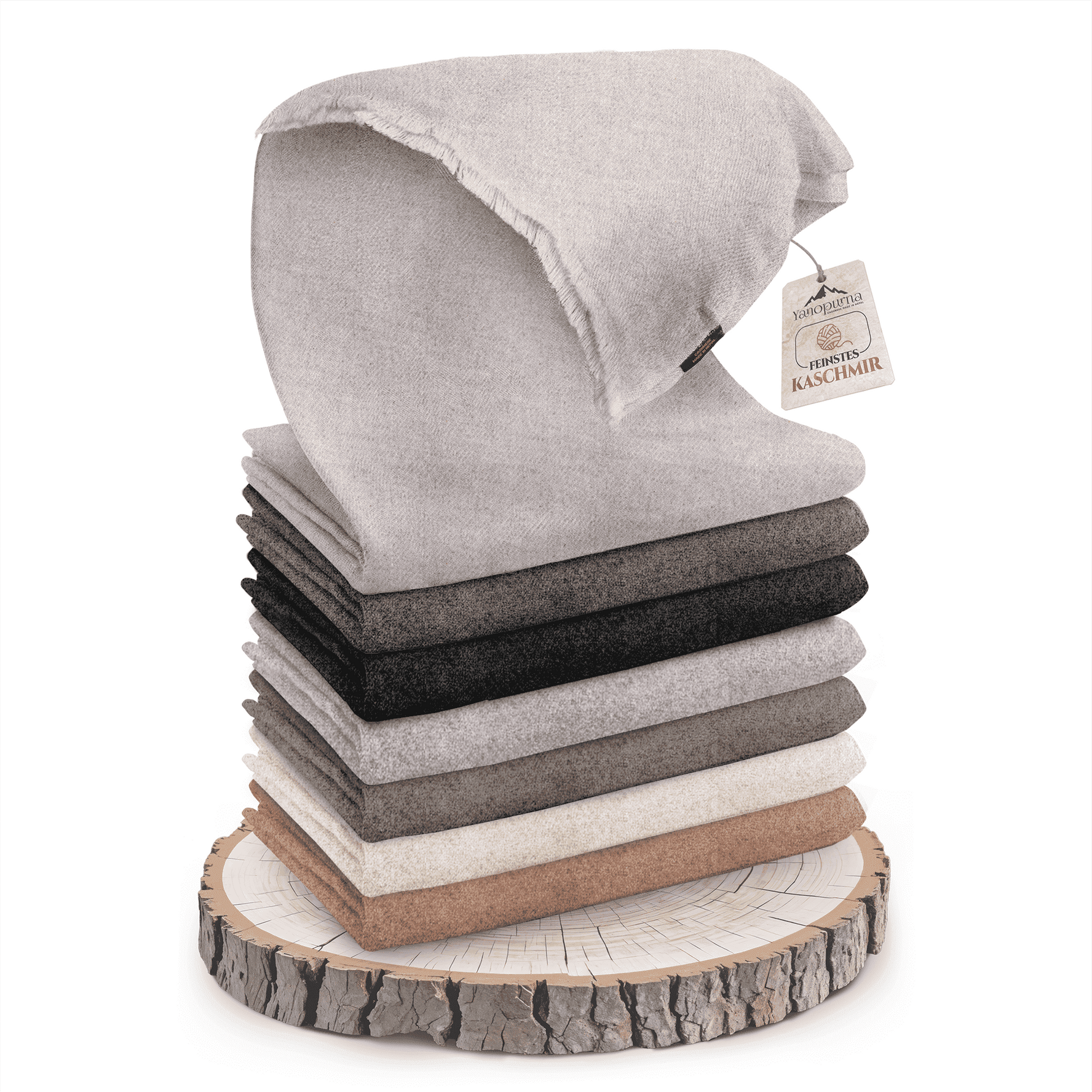 Coperta in cashmere tinta unita grigia
