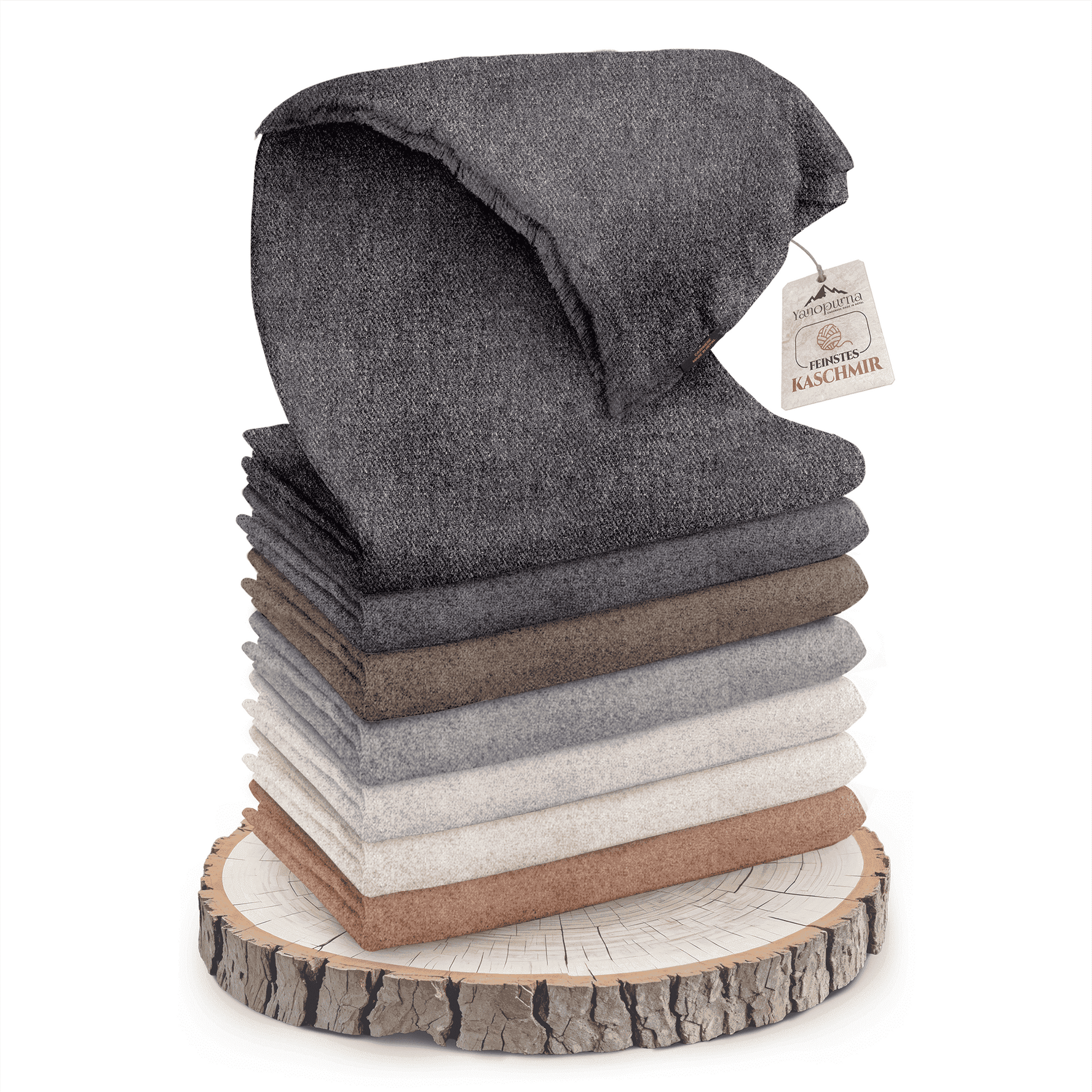 Coperta in cashmere nero grigio monocromatico