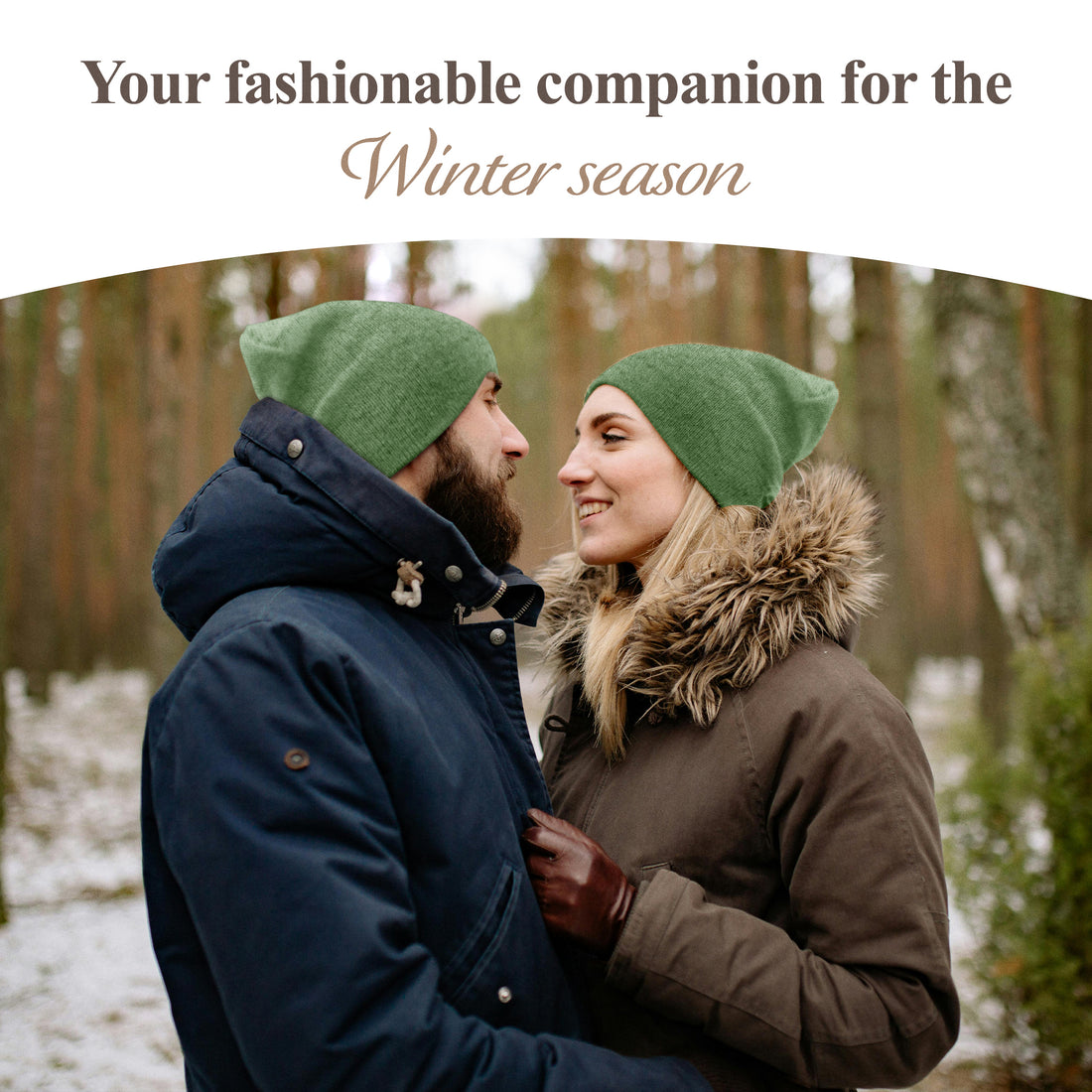 Cappello in cashmere berretto liscio verde