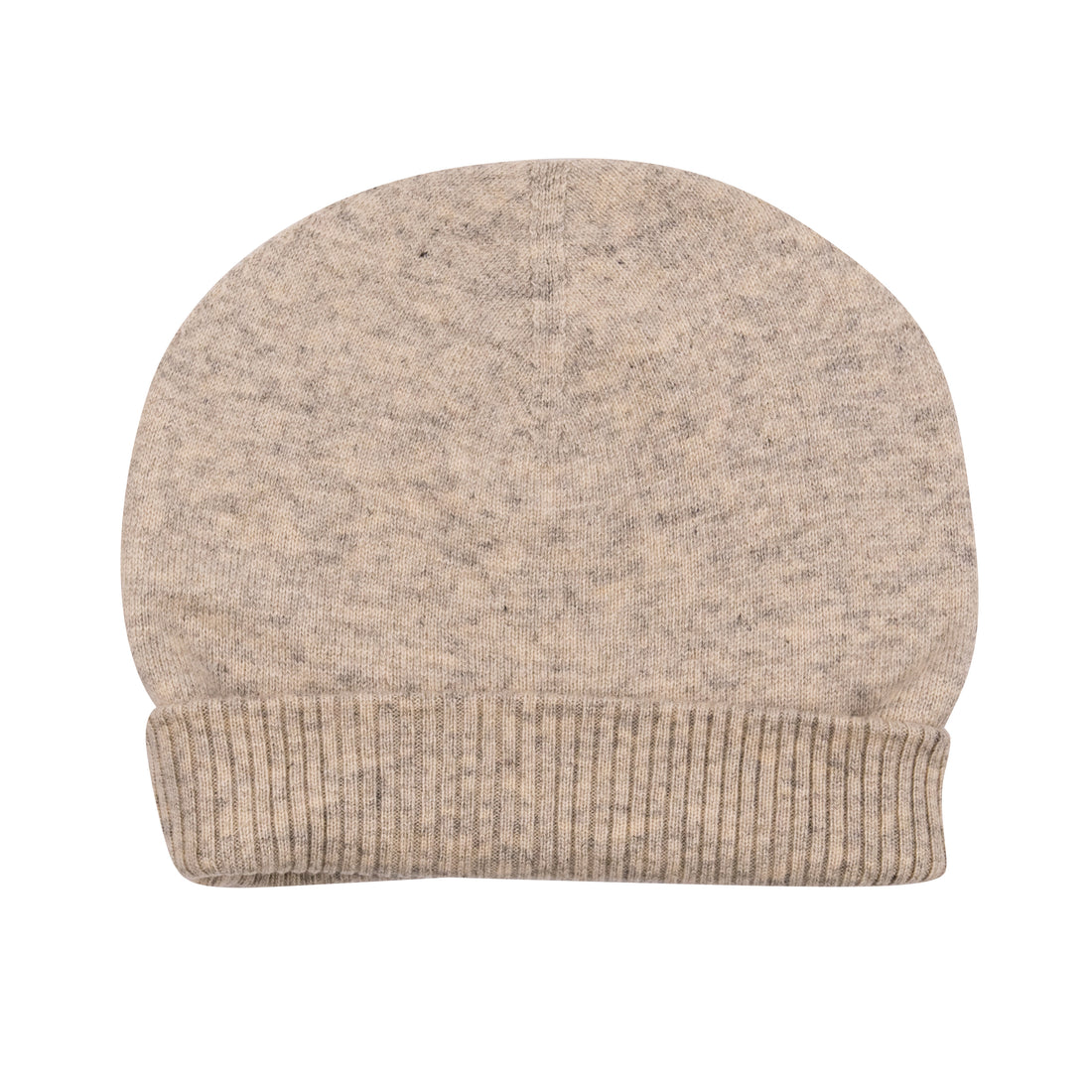 Cappello berretto in cashmere liscio con polsino a coste bianco grigio 