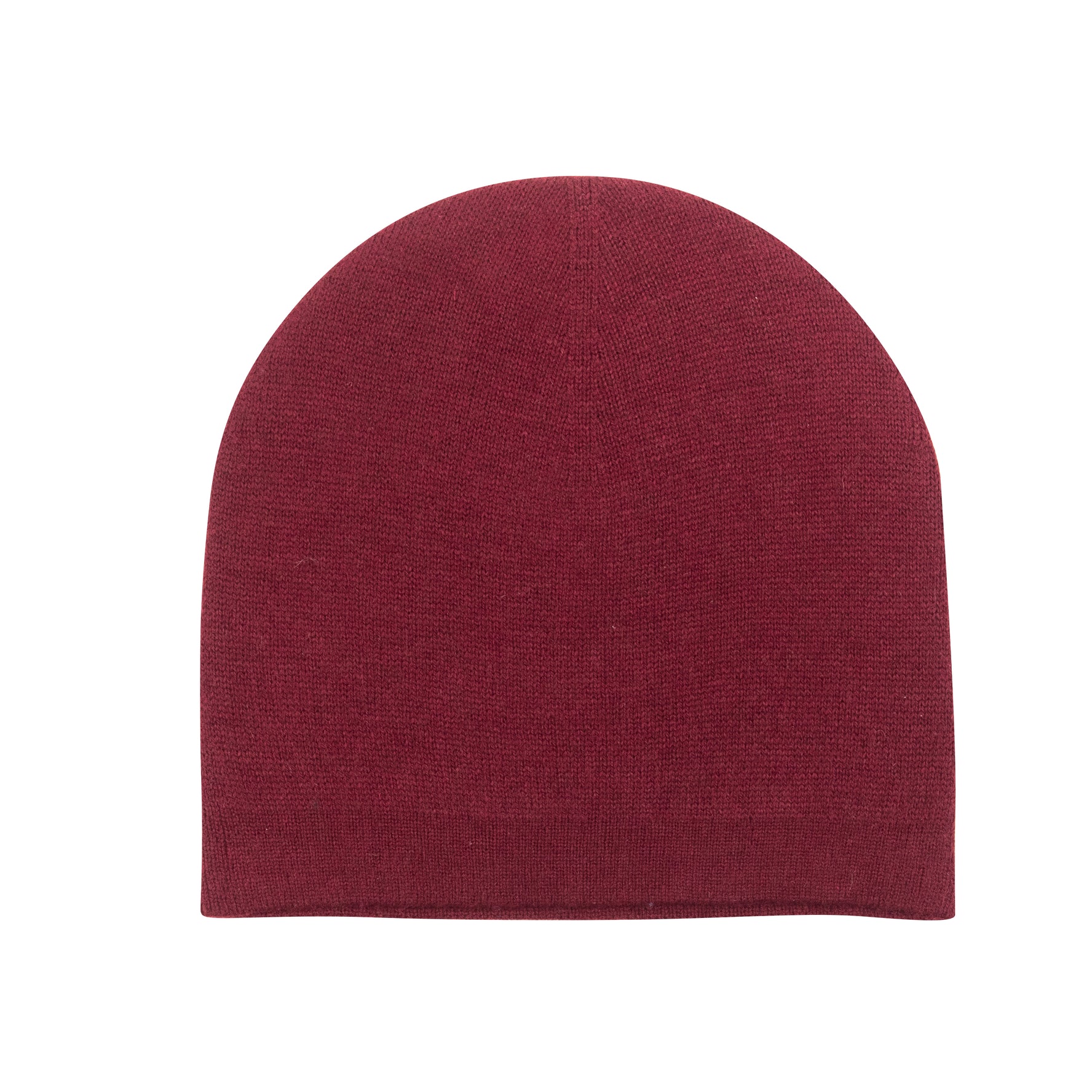 Cappello in cashmere berretto liscio rosso scuro