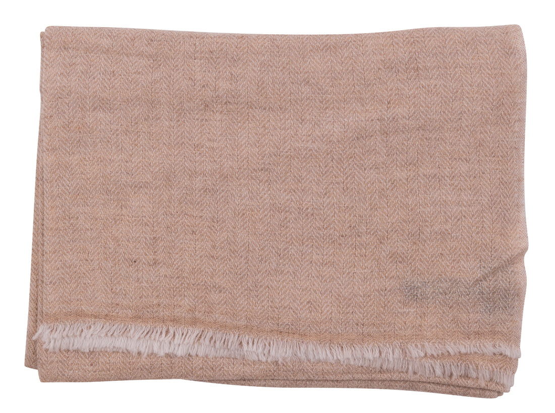 Sciarpa in cashmere marrone con motivo spinato