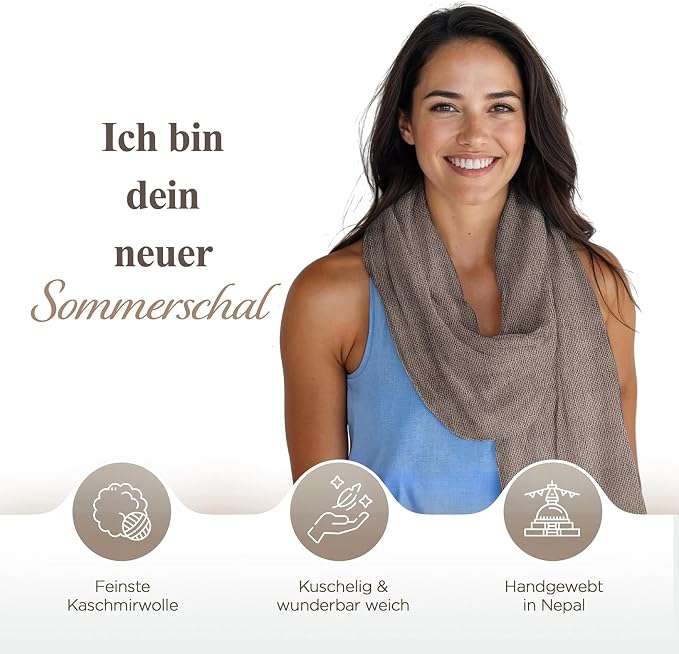 Sciarpa in cashmere tinta unita grigia
