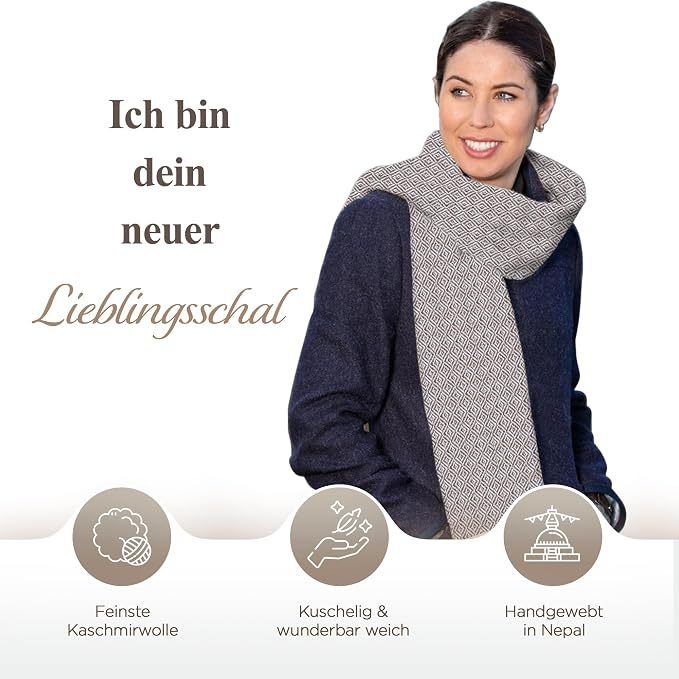 Sciarpa in cashmere grigio scuro con fantasia a quadri