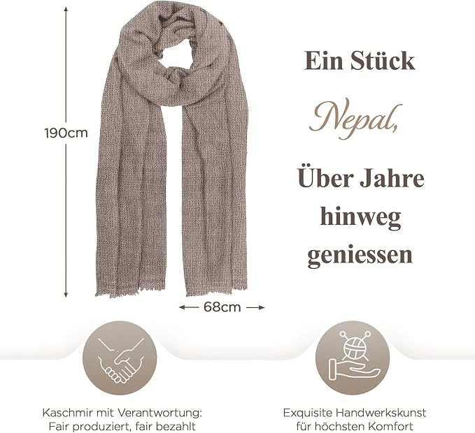 Sciarpa in cashmere tinta unita grigia