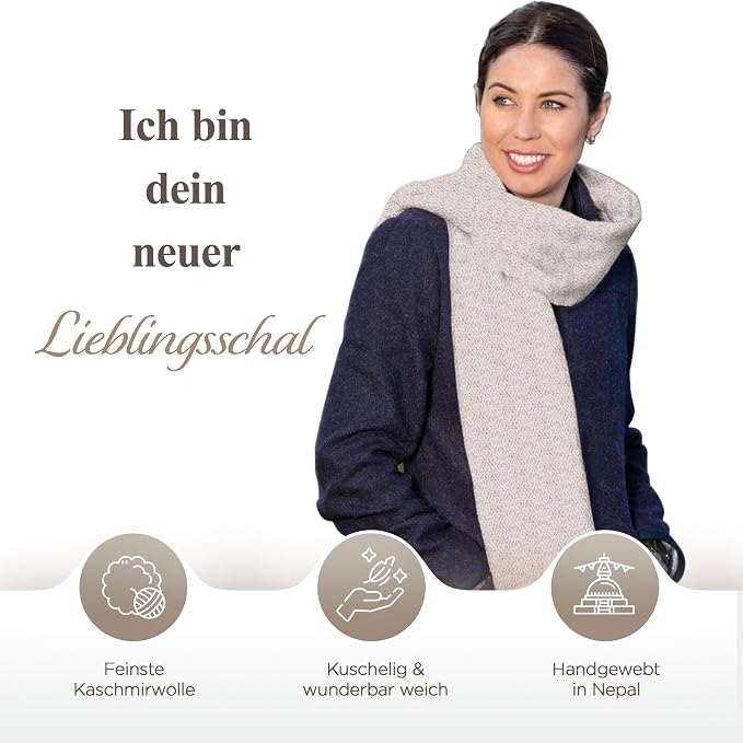 Sciarpa in cashmere grigio chiaro con fantasia a quadri
