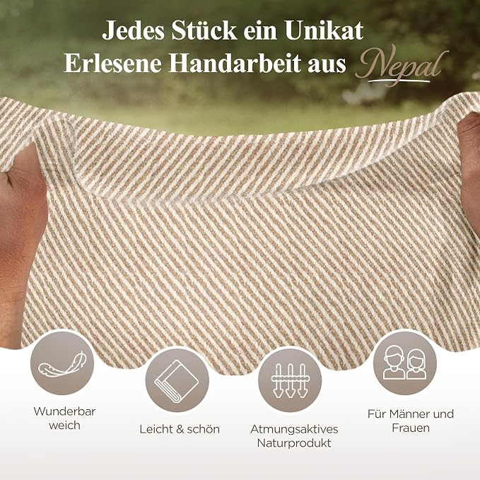 Sciarpa in cashmere marrone con motivo a righe