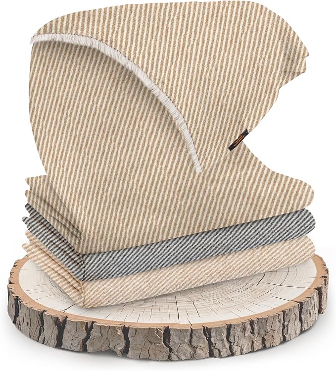 Sciarpa in cashmere marrone con motivo a righe