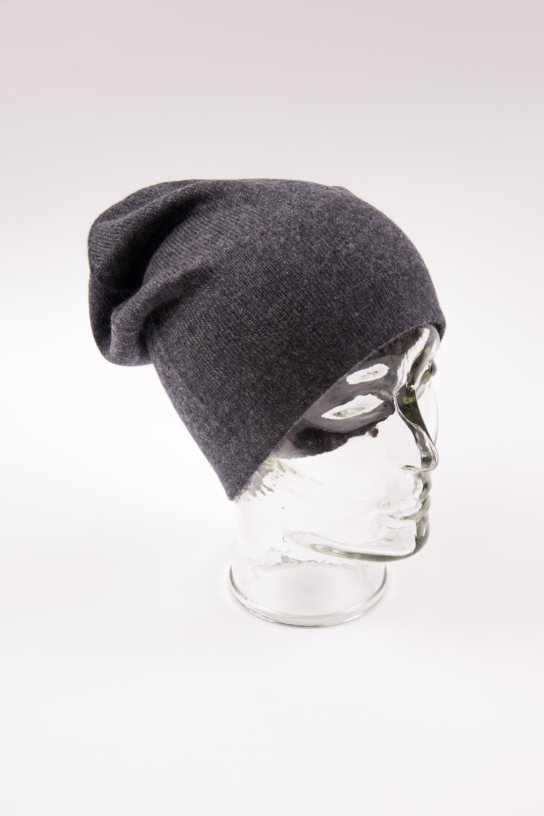 Cappello in cashmere berretto liscio nero grigio