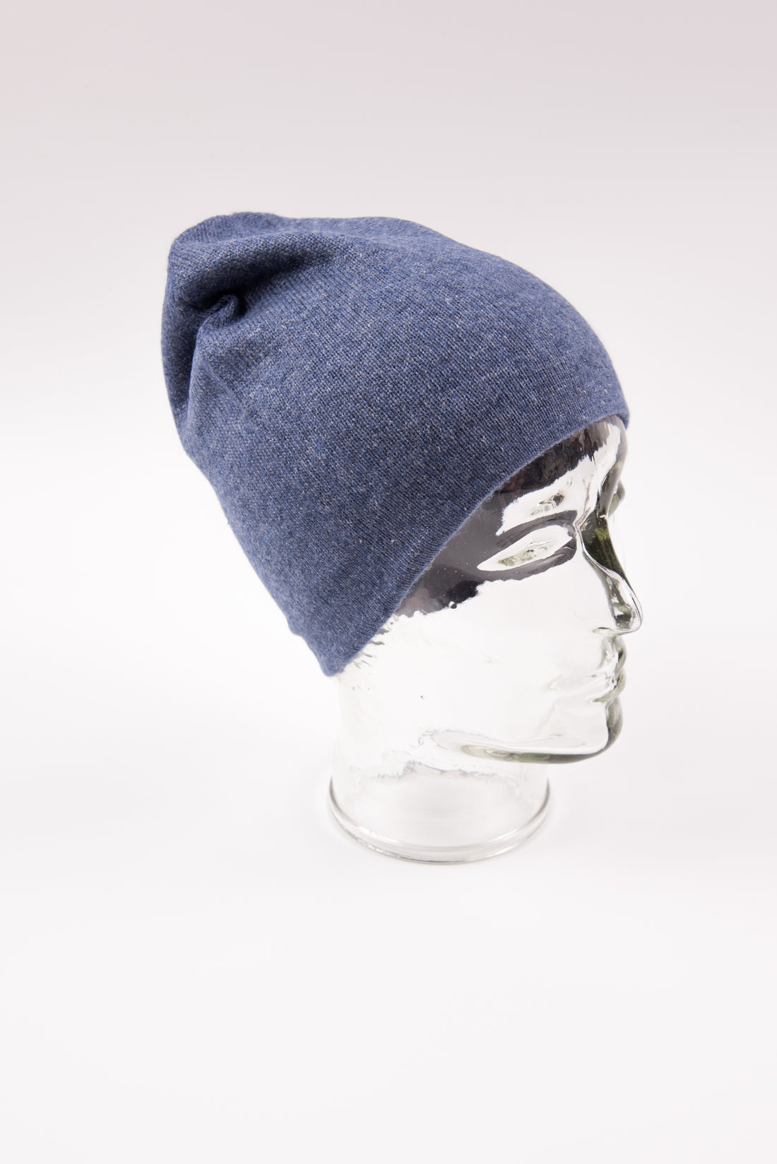 Cappello in cashmere berretto liscio blu scuro