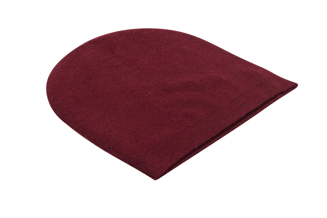 Cappello in cashmere berretto liscio rosso scuro