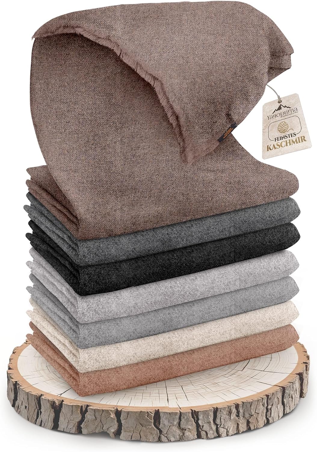 Coperta in cashmere tinta unita testa di moro