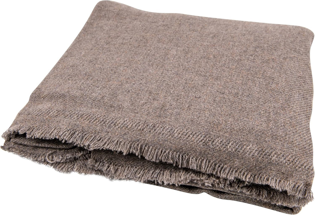 Coperta in cashmere tinta unita testa di moro