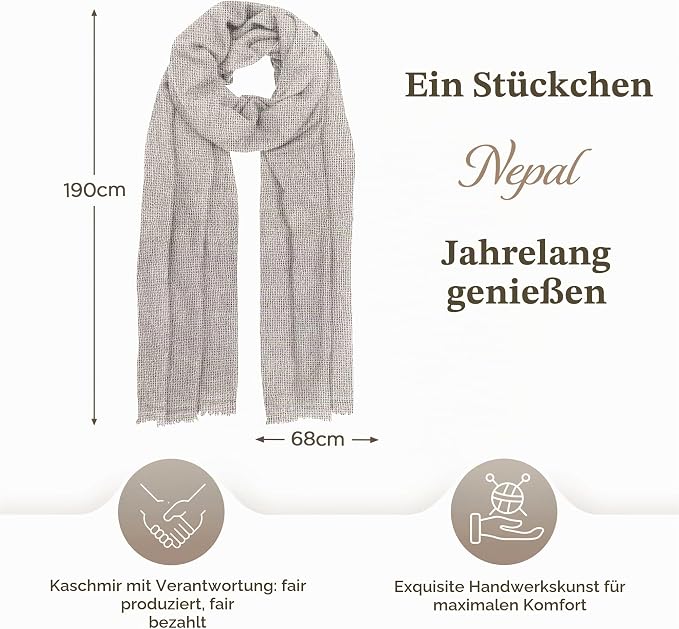 Sciarpa in cashmere bianco grigio tinta unita
