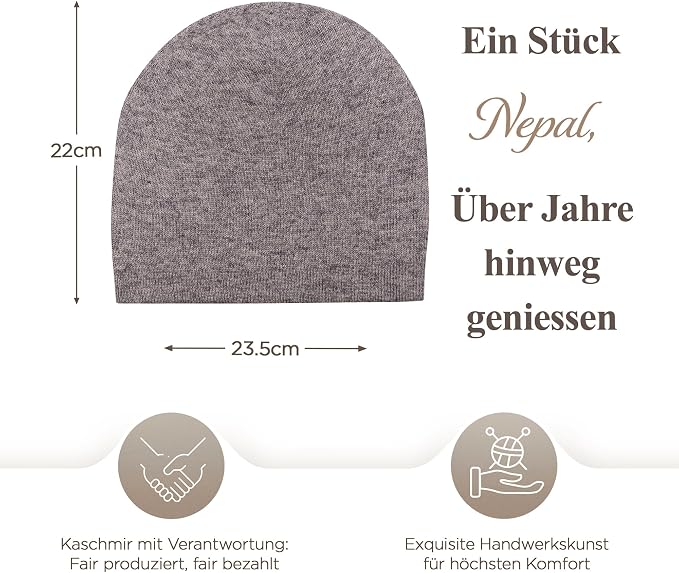 Cappello in cashmere berretto liscio grigio