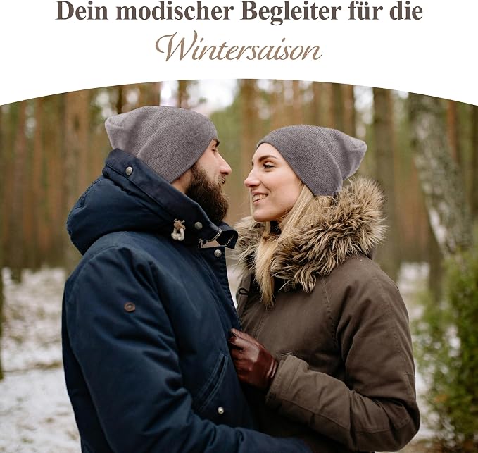 Cappello in cashmere berretto liscio grigio