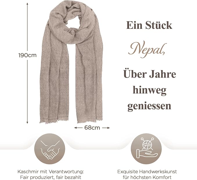 Sciarpa in cashmere tinta unita grigio chiaro