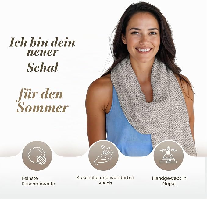 Sciarpa in cashmere bianco grigio tinta unita