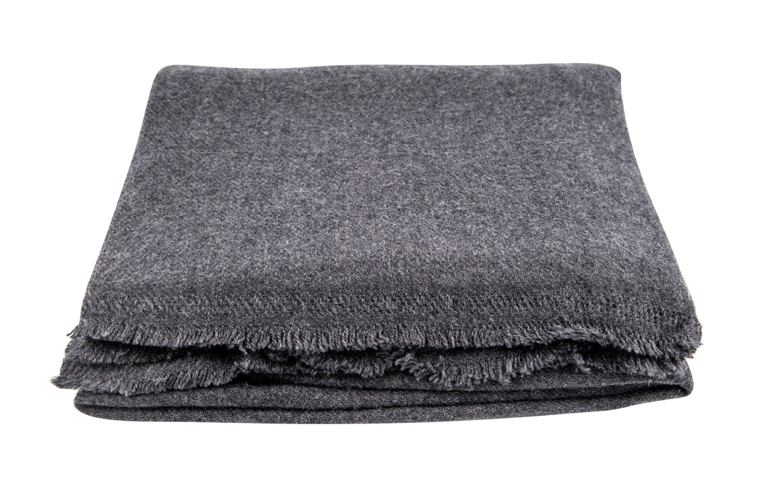 Coperta in cashmere nero grigio monocromatico