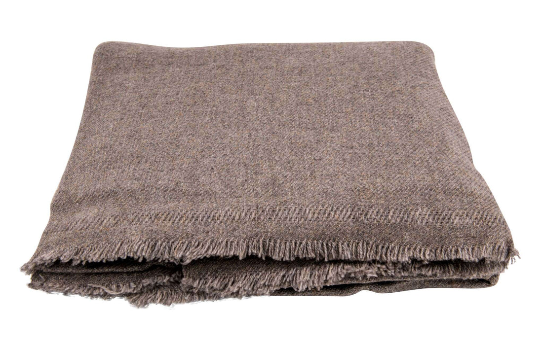 Coperta in cashmere tinta unita testa di moro
