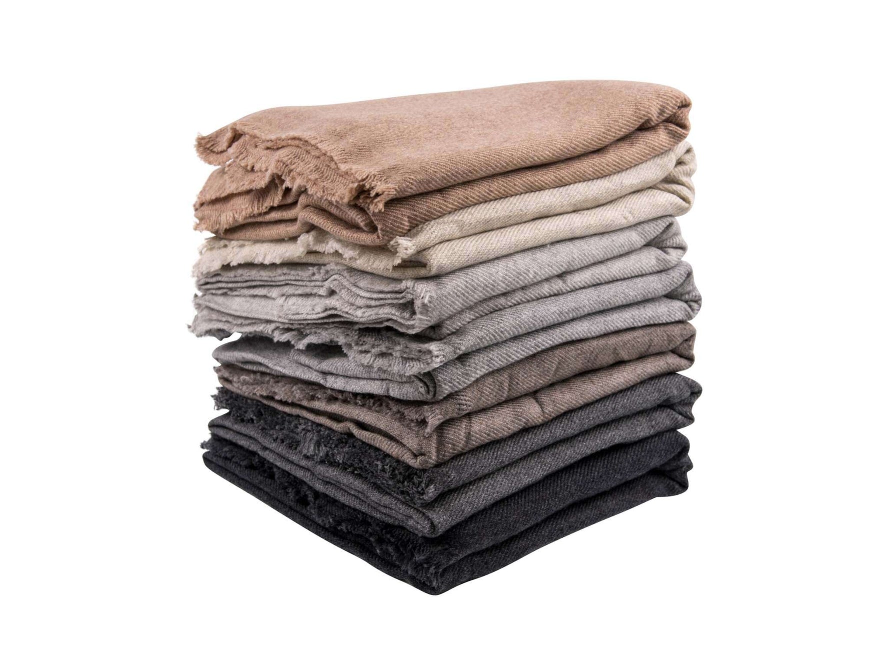 Coperta in cashmere tinta unita testa di moro