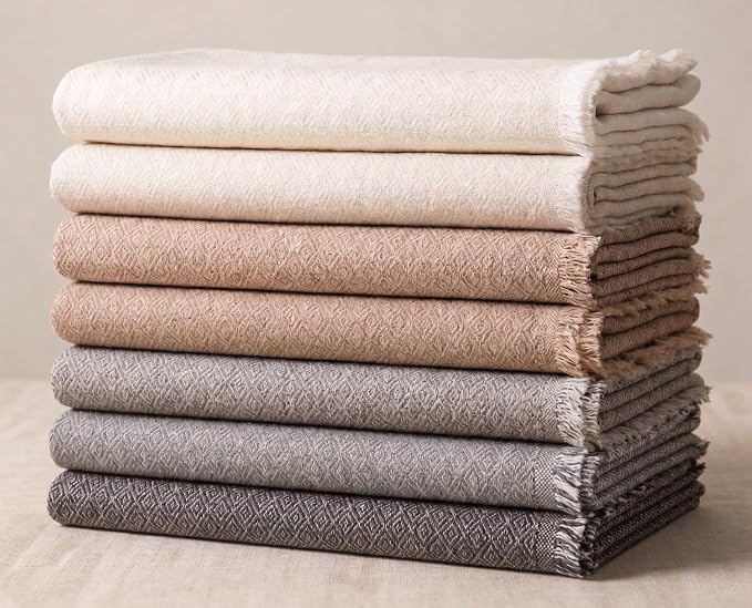 Sciarpa in cashmere bianco grigio con fantasia a quadri