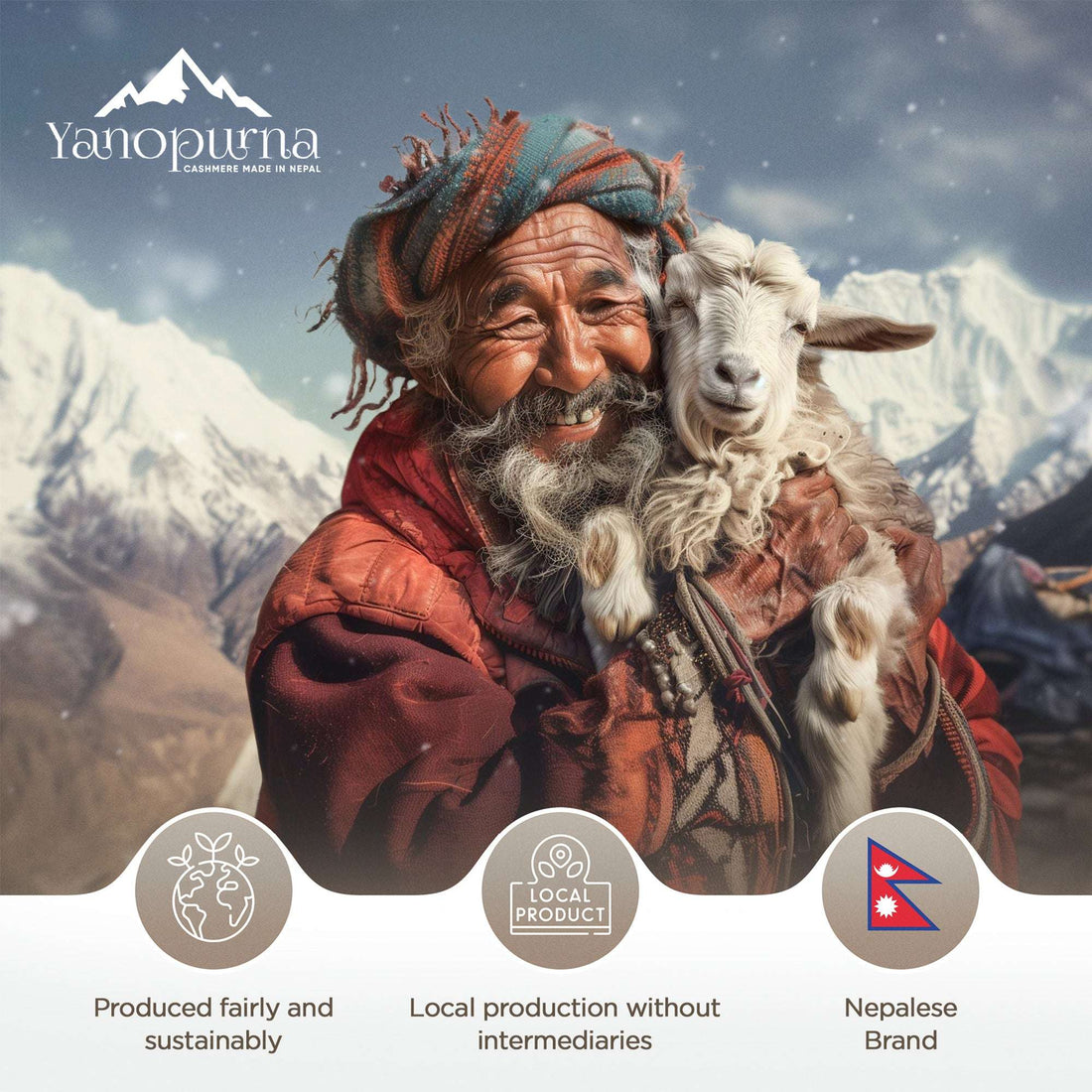 Sciarpa in cashmere bianco-grigio con motivo spinato di media grandezza