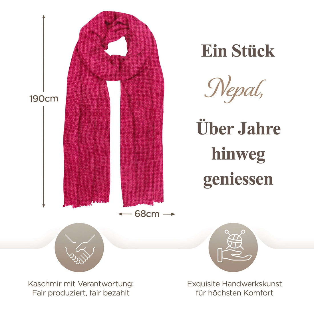 Sciarpa in cashmere rosa tinta unita