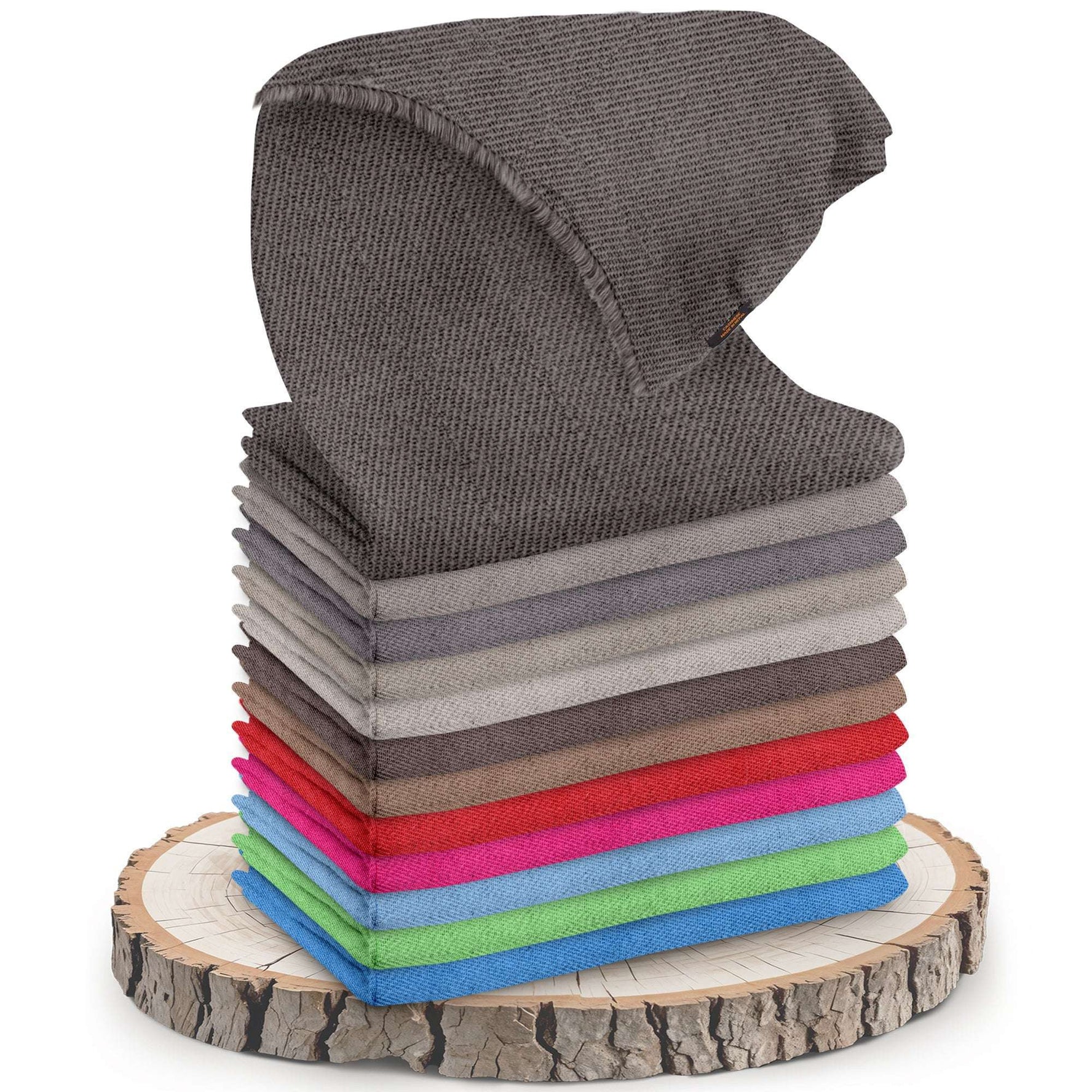 Sciarpa in cashmere nero grigio monocromatico