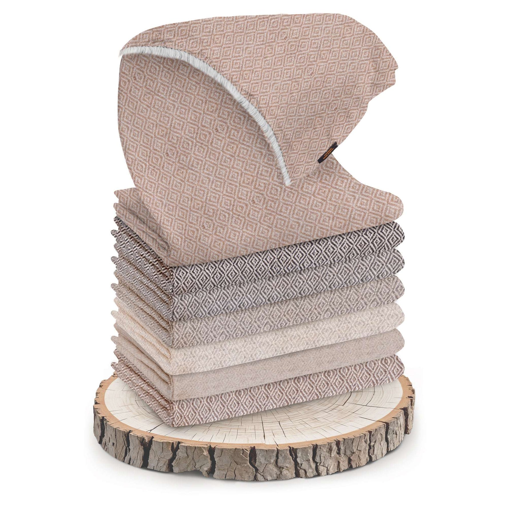 Sciarpa in cashmere marrone con fantasia a quadri