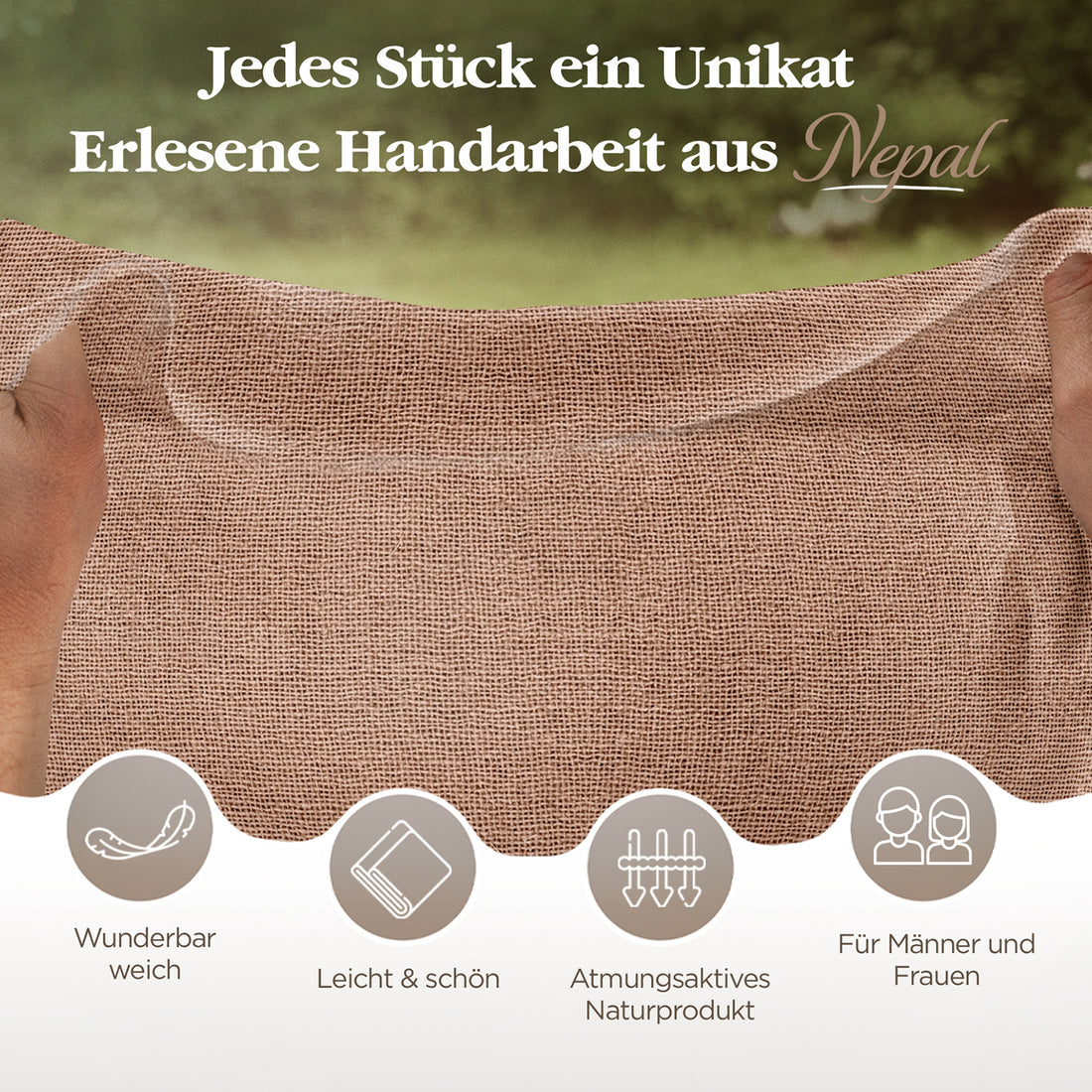 Kaschmirtuch braun einfarbig