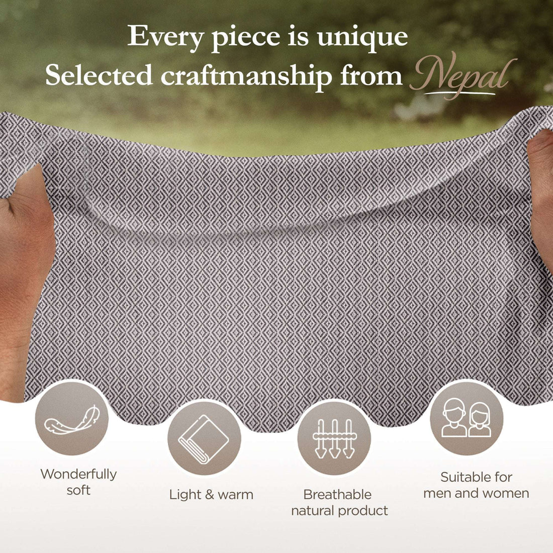 Sciarpa in cashmere nero grigio con fantasia a quadri