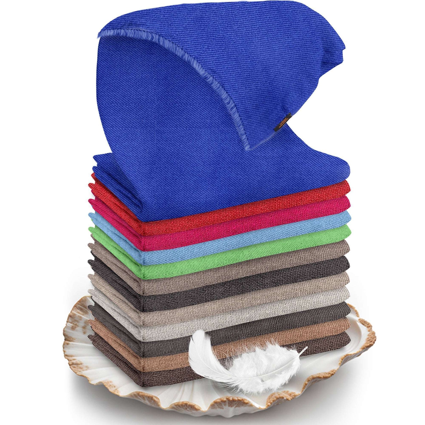 Sciarpa in cashmere tinta unita blu