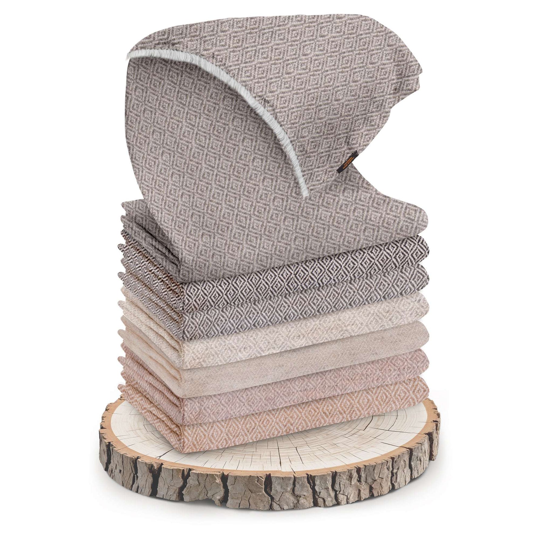 Sciarpa in cashmere grigia con motivo a quadri
