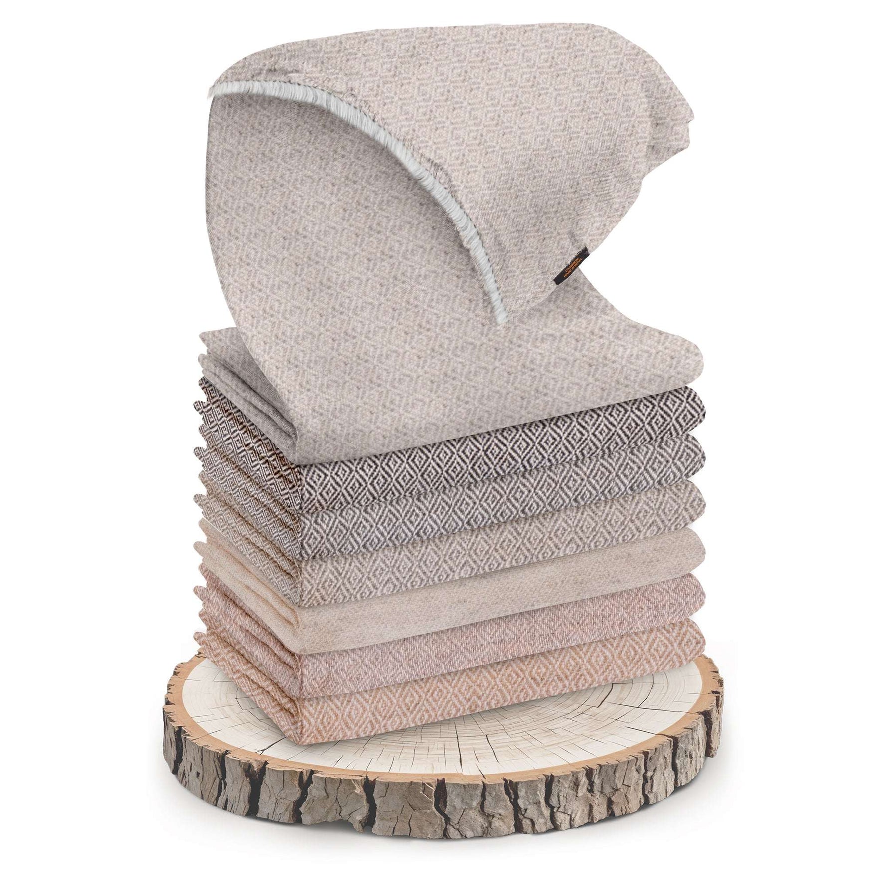 Sciarpa in cashmere grigio chiaro con fantasia a quadri