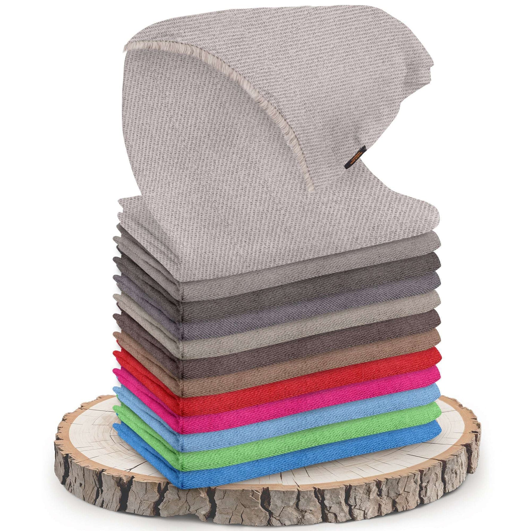 Sciarpa in cashmere bianco grigio tinta unita