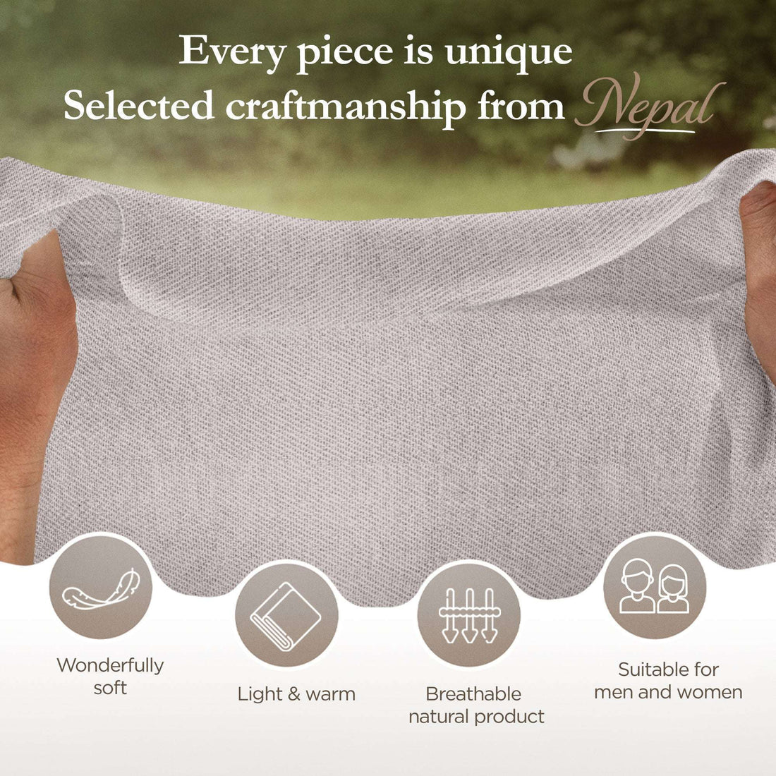 Sciarpa in cashmere bianco grigio tinta unita
