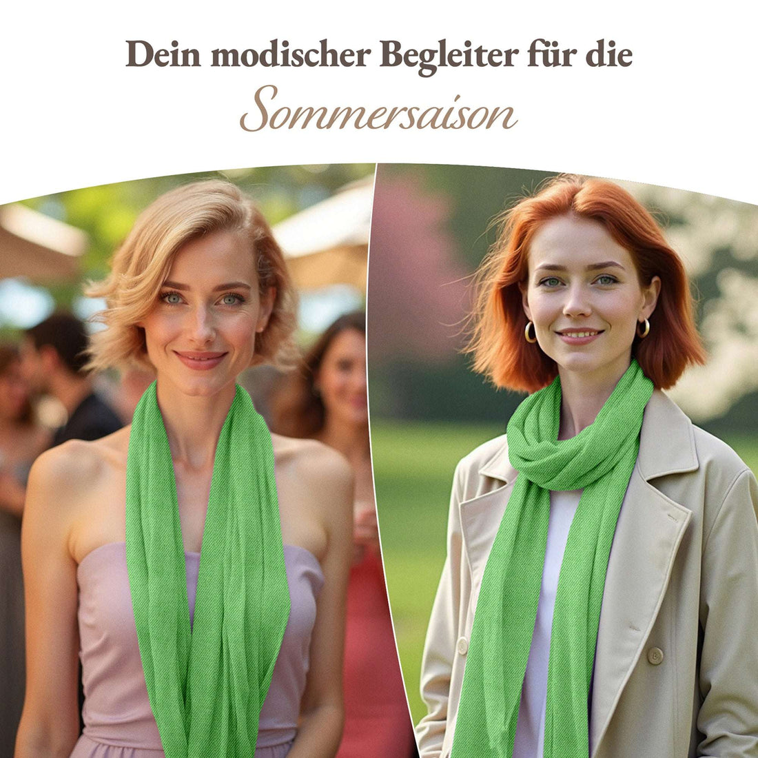 Sciarpa in cashmere verde tinta unita