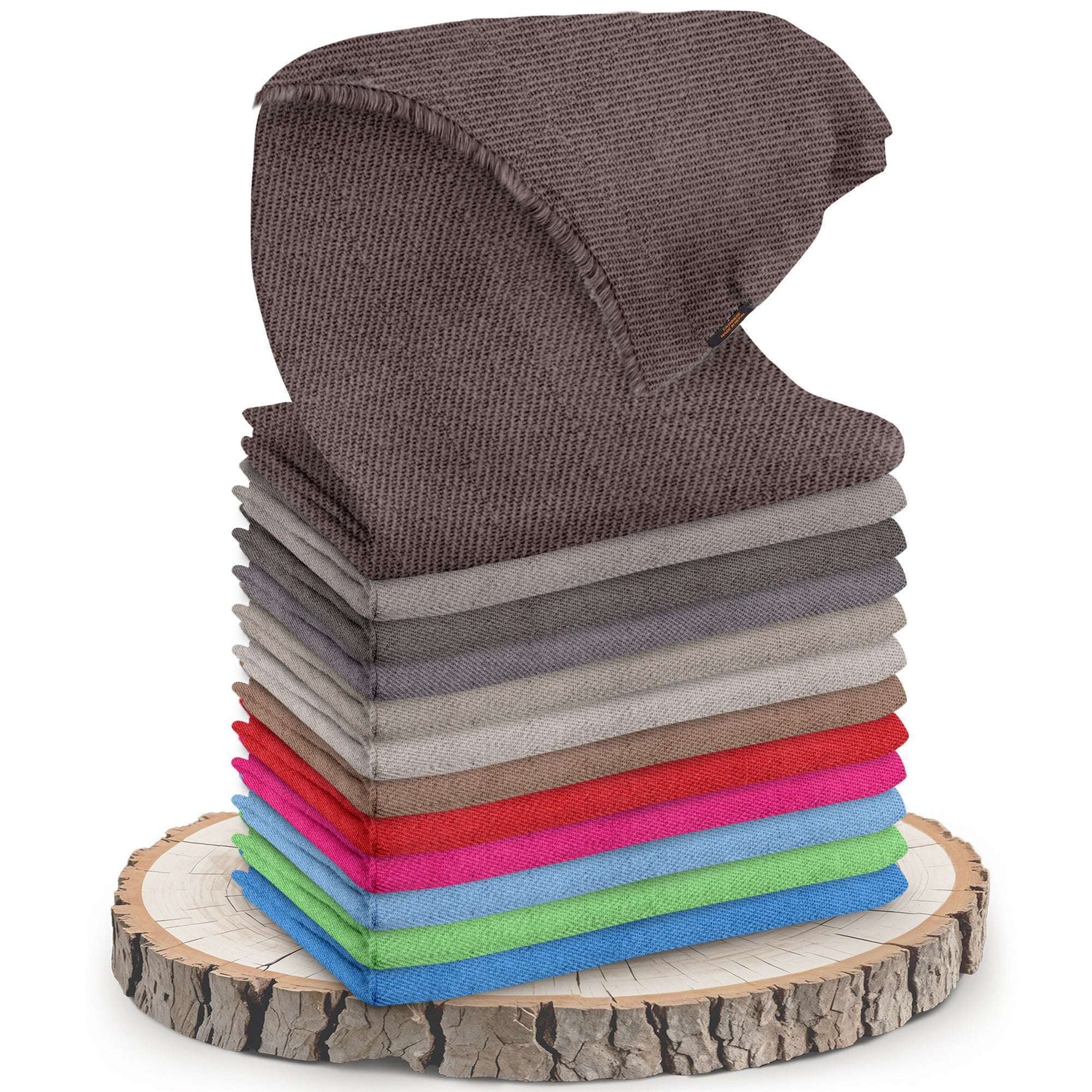 Sciarpa in cashmere tinta unita testa di moro