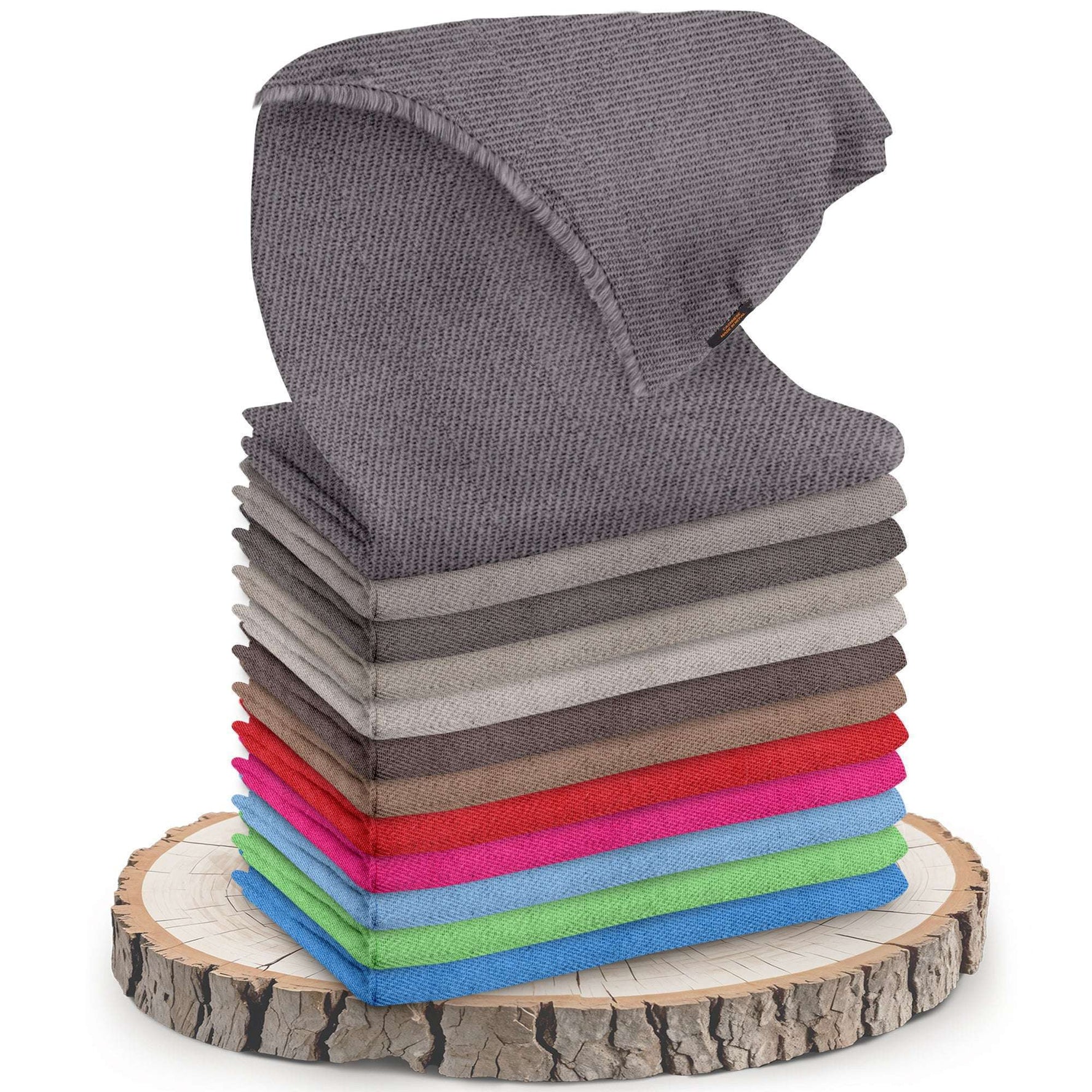 Sciarpa in cashmere tinta unita grigio scuro