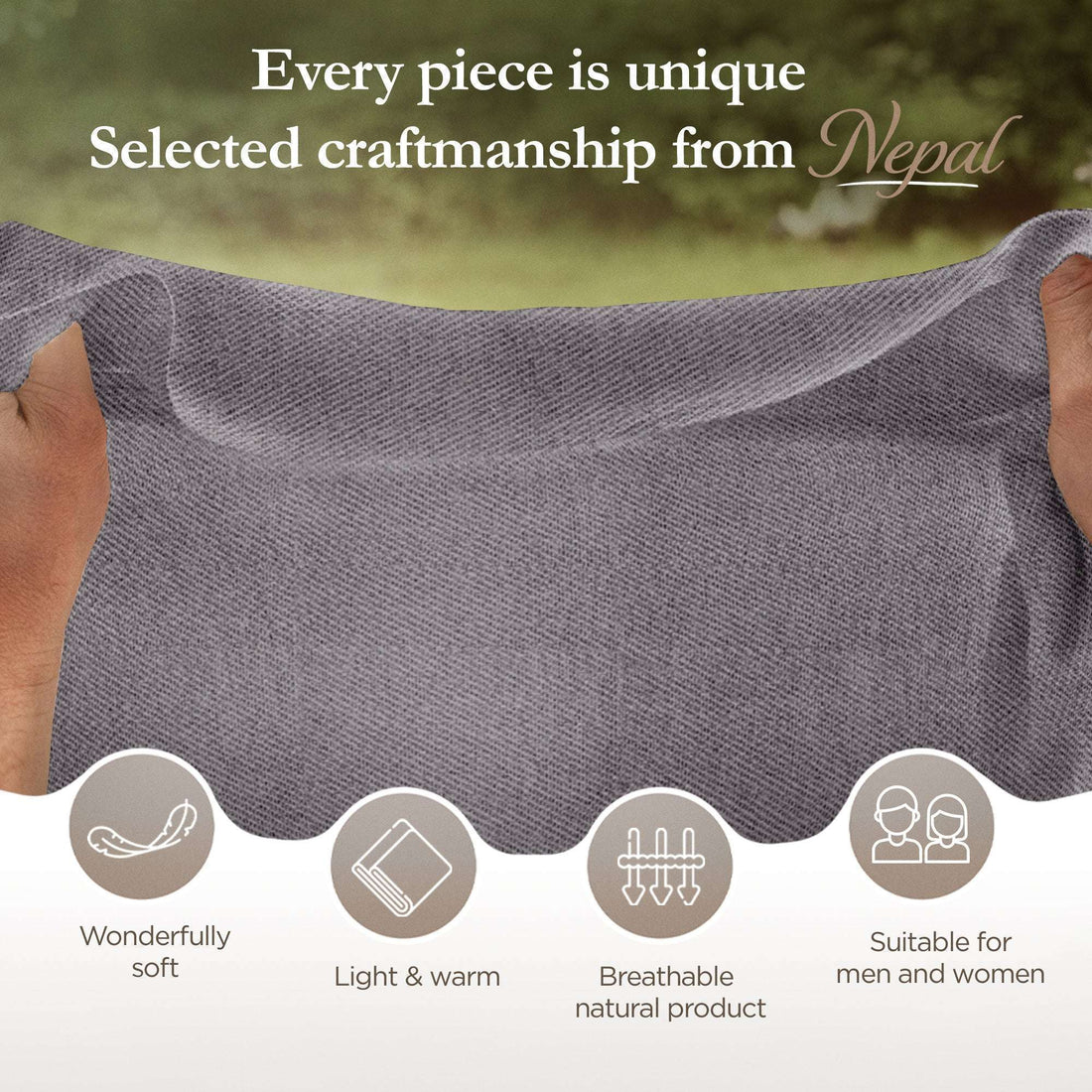 Sciarpa in cashmere tinta unita grigio scuro