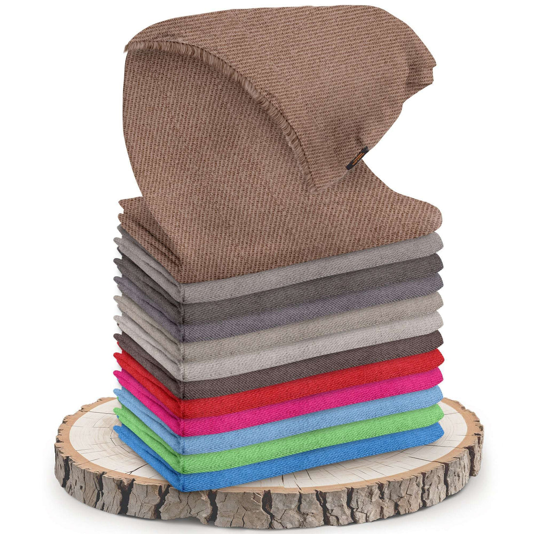 Sciarpa in cashmere marrone tinta unita