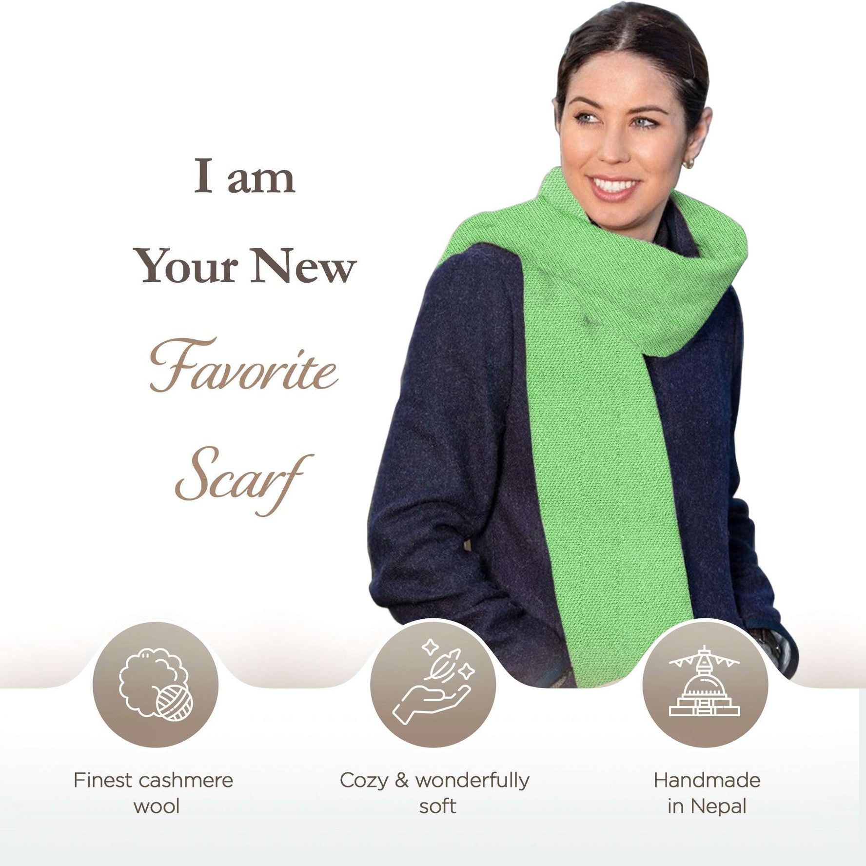 Sciarpa in cashmere tinta unita grigio chiaro