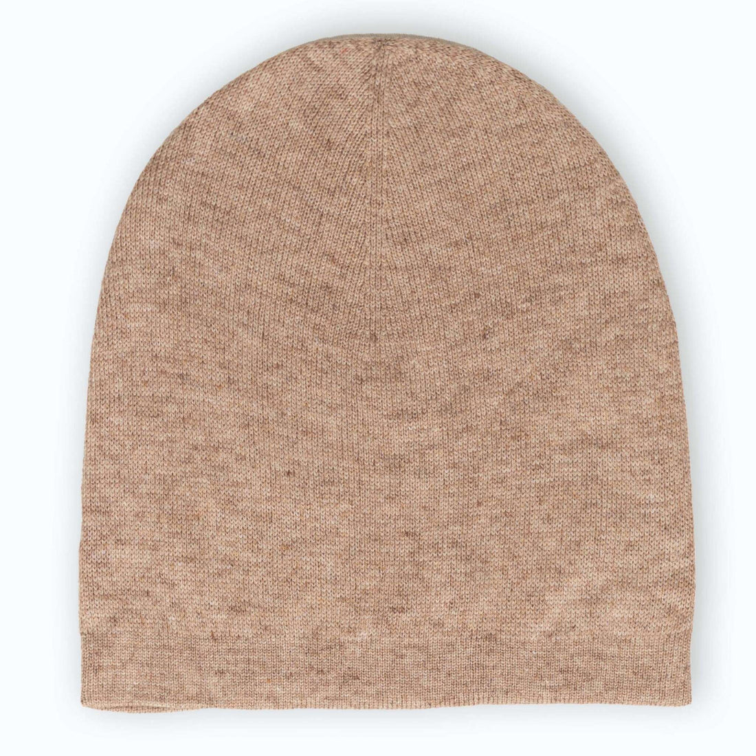 Cappello in cashmere berretto liscio cannella chiaro