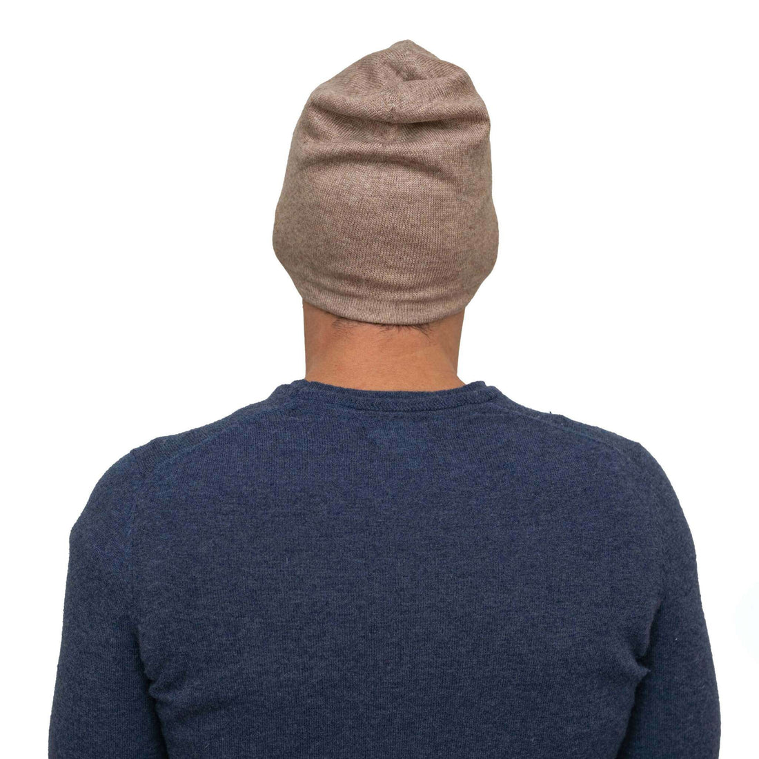 Cappello in cashmere berretto liscio cannella chiaro