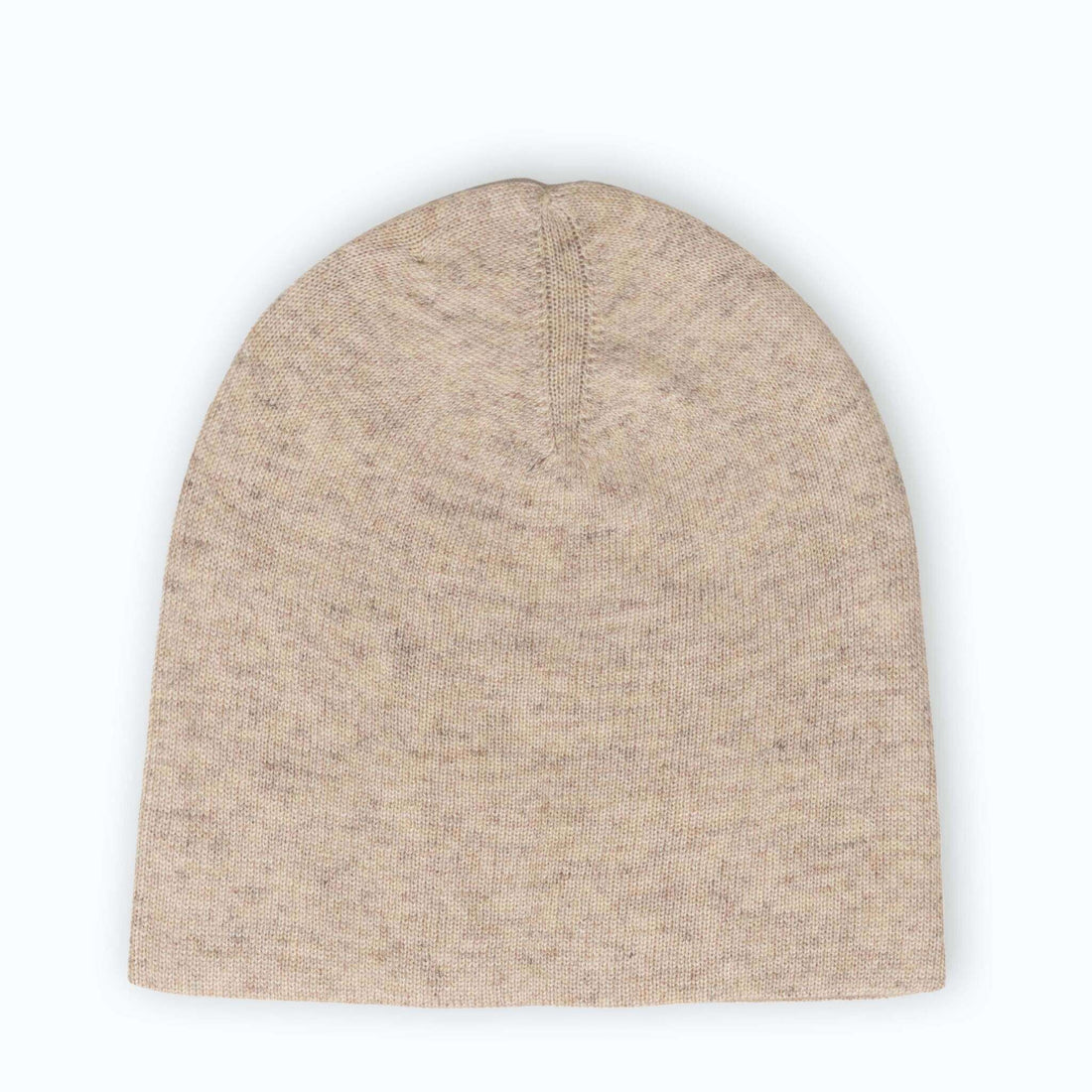 Cappello in cashmere berretto liscio beige
